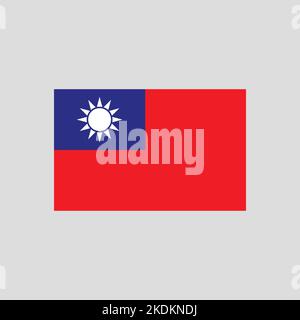 Flagge von Taiwan Farblinienteil. Vektorelement für Webseite Stock Vektor