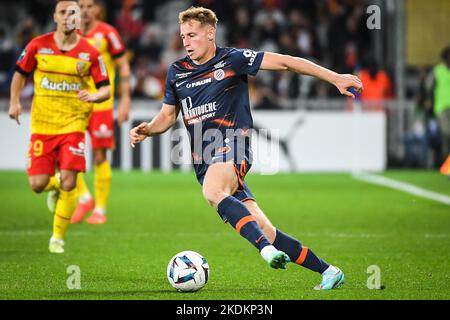 Nicolas COZZA von Montpellier während des französischen Ligue-1-Fußballspiels zwischen RC Lens und Montpellier HSC am 15. Oktober 2022 im Bollaert-Delelis-Stadion in Lens, Frankreich - Foto Matthieu Mirville / DPPI Stockfoto