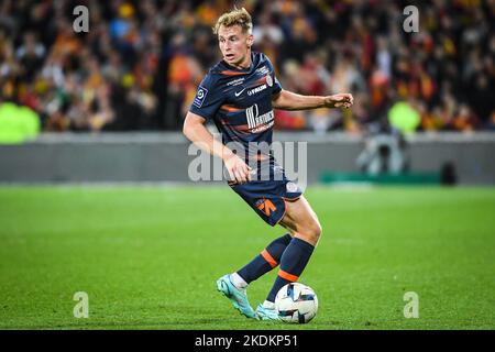 Nicolas COZZA von Montpellier während des französischen Ligue-1-Fußballspiels zwischen RC Lens und Montpellier HSC am 15. Oktober 2022 im Bollaert-Delelis-Stadion in Lens, Frankreich - Foto Matthieu Mirville / DPPI Stockfoto