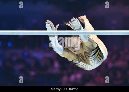 M&S Bank Arena, Liverpool, Großbritannien, 05. November 2022, DERWAEL Nina (Bel) UB während der Turn-Weltmeisterschaften - Apparat Frauen- und Männerfinale - Gymnastik Stockfoto