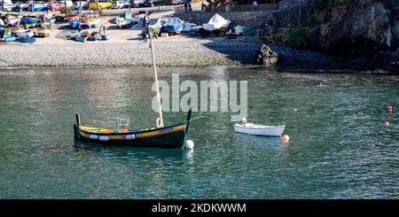 Baía de Câmara de Lobos, Camara de Lobos, Madeira, Portugal, Stockfoto