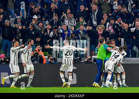 Turin, Italien. 06., November 2022. Adrien Rabiot (25) von Juventus erzielt im Allianz Stadium in Turin im Serie-A-Spiel zwischen Juventus und Inter 1-0 Punkte. (Bildnachweis: Gonzales Photo - Tommaso Fimiano). Stockfoto