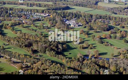 Luftaufnahme von Rudding Park, Harrogate, North Yorkshire Stockfoto