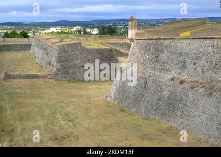 Befestigung am inneren Tor von Olivença, Elvas, Alentejo, Portugal Stockfoto