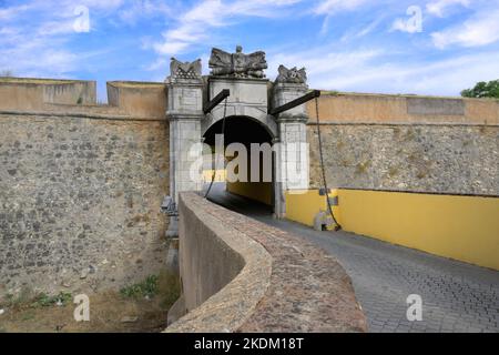 Das äußere Tor von Olivença, Elvas, Alentejo, Portugal Stockfoto