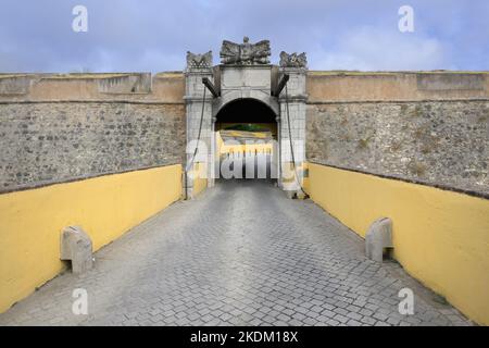 Das äußere Tor von Olivença, Elvas, Alentejo, Portugal Stockfoto