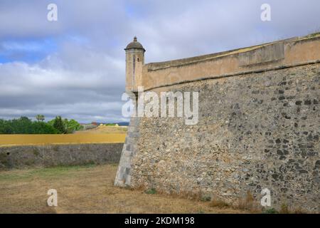 Olivença Außentor und Wachkasten, Elvas, Alentejo, Portugal Stockfoto