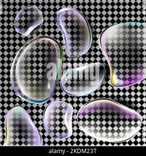 Realistische Seifenblasen. Rainbow Reflection Blasen isoliert Vektor auf transparenter Illustration. Stock Vektor