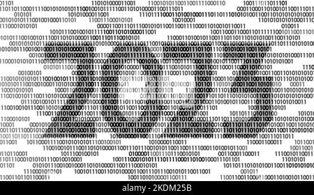 2023 Neujahr 3D auf binären Code-Programm. Abbildung der Codierungsbildnummer. Feier Dekoration Stahl Silber Chrom Poster Grußkarte Vektor Stock Vektor