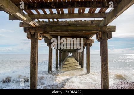 Unter Claremont Pier South Beach, Lowestoft suffolk 2022 Stockfoto