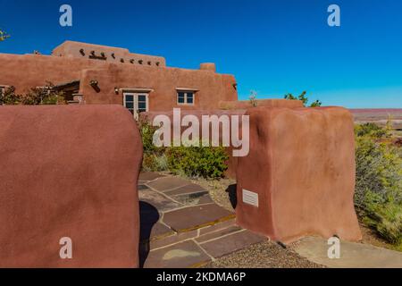 Painted Desert Inn entworfen im Pueblo Revival Stil im Petrified Forest National Park, Arizona, USA Stockfoto