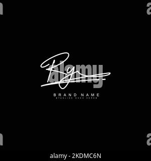 RY Initial Logo in Signature Style für Fotografie und Mode-Business - Hand gezeichnet Signature Logo Vektor Stock Vektor