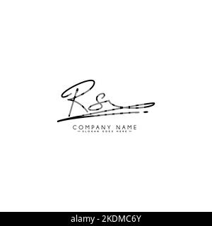 RS Simple Signature Logo – handschriftliche Vektorvorlage für R- und S-Logo Stock Vektor
