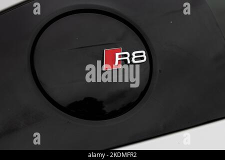 Audi R8 Tankdeckel mit R8 Logo Stockfoto