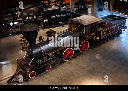 „Dayton“-Lokomotive im California State Railroad Museum in Sacremento Stockfoto