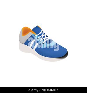 Sneakerschuh Vector Flat Icon. Isoliertes Laufen, Emoji-Illustration eines Sportschuhs. Moderne Sneaker auf weißem Hintergrund. Leuchtende Farbe. Stock Vektor