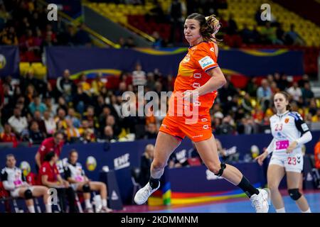 SKOPJE, MAZEDONIEN - 7. NOVEMBER: Inger Smits der Niederlande während der Vorrunde - EHF EURO 2022 Spiel zwischen Nord-Mazedonien und den Niederlanden in der Arena Boris Trajkovski am 7. November 2022 in Skopje, Mazedonien (Foto: Henk Seppen/Orange Picts) Stockfoto