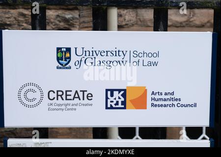 Glasgow, Großbritannien – 10. September 2022: Gebäude der School of Law an der Glasgow University im Zentrum von Glasgow, Schottland Stockfoto