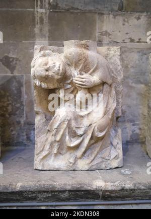 Das historische Dach Boss ist jetzt in St. Mary Redliffe Bristol England zu sehen Stockfoto