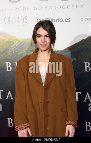 Madrid. Spanien. 20221107, Claudia Traisac nimmt am 7. November 2022 in Madrid, Spanien, an der Premiere von „As Bestas“ im Verdi Cinema Teil Stockfoto