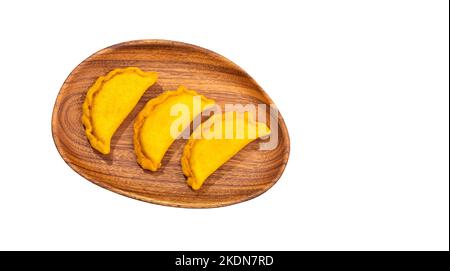 Typische hausgemachte kolumbianische Empanadas - gebratene kolumbianische Küche Stockfoto