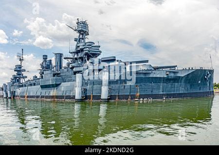 Das berühmte Kriegsschiff Dreadnought aus dem Zweiten Weltkrieg in Jacinto, Texas Stockfoto