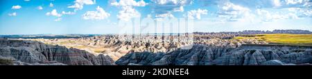 Panorama-HDR-Skyline des Badlands National Park in South Dakota, USA Stockfoto