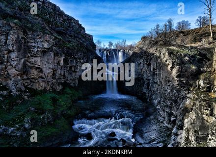 Blick auf die White River Falls in Oregon Stockfoto