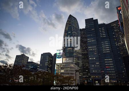 Tokio, Japan. 7.. November 2022. Skyline-Aufnahmen der Stadt Shinjuku in Tokio. Shinjuku ist einer der wichtigsten kommerziellen zentralen Geschäftsviertel Japans und der Sitz der Metropolitan Tokyo Regierung. Shinjuku ist berühmt für seine reiche Kultur der Fotografie, den verkehrsreichsten Bahnhof der Welt und beherbergt Yodobashi Camera, eine große Elektronikfachgeschäft-Kette. (Bild: © Taidgh Barron/ZUMA Press Wire) Stockfoto