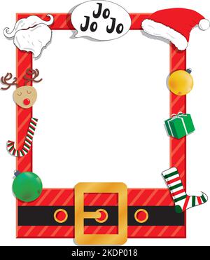 Vektor von Weihnachten roten Fotorahmen. Weihnachtsfotostand Konzept Stock Vektor