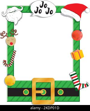 Vektor von Weihnachten grünen Fotorahmen. Weihnachtsfotostand Konzept Stock Vektor