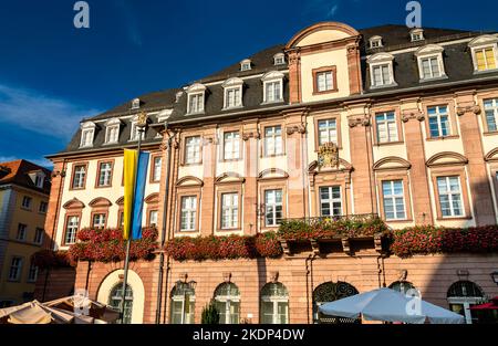Rathaus auf dem Heidelberger Marktplatz in Deutschland Stockfoto