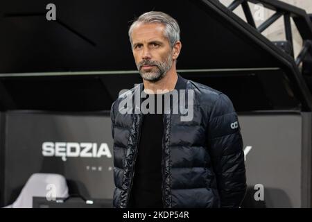 Warschau, Polen. 02.. November 2022. Marco Rose Trainer von RB Leipzig beim UEFA Champions League Group Stage Match zwischen FC Shakhtar Donetsk und RB Leipzig im Marschall Jozef Pilsudski Legia Warsaw Municipal Stadium.Endstand; FC Shakhtar Donetsk 0:4 RB Leipzig. (Foto von Mikolaj Barbanell/SOPA Images/Sipa USA) Quelle: SIPA USA/Alamy Live News Stockfoto