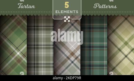 Nahtlose Muster aus militärischem Tartan, fröhliche weihnachtliche Textur, karierte schottische Qualität Stock Vektor