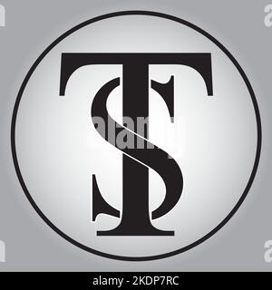 TEX Letter Logo Design auf Schwarz Stock Vektor
