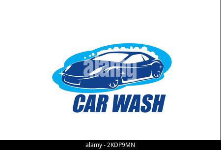 Symbol für Autowaschservice, Autowäsche und -Reinigung oder Wachspolitur, Vektorsymbol. Autowaschanlage oder Autopflege-Station zum Lackieren, Kratzersanierung und Aufarbeitung Polieren, Autowartung Stock Vektor