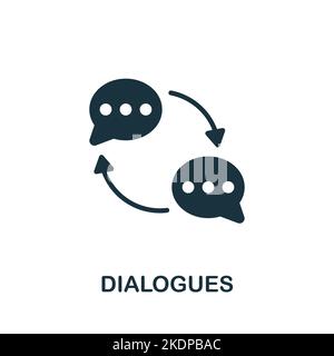 Dialogfelder. Monochromes, einfaches Kundenbeziehungssymbol für Vorlagen, Webdesign und Infografiken Stock Vektor