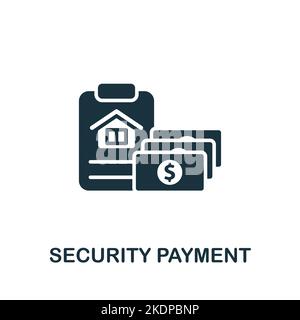 Symbol „Sicherheitszahlung“. Monochrom Simple Cyber Security-Symbol für Vorlagen, Webdesign und Infografiken Stock Vektor