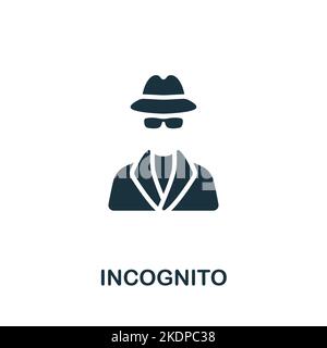 Inkognito-Symbol. Monochrom Simple Cyber Security-Symbol für Vorlagen, Webdesign und Infografiken Stock Vektor