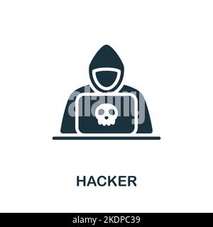 Hacher-Symbol. Monochrom Simple Cyber Security-Symbol für Vorlagen, Webdesign und Infografiken Stock Vektor