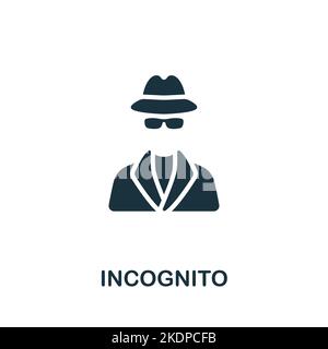 Inkognito-Symbol. Monochrom Simple Cyber Security-Symbol für Vorlagen, Webdesign und Infografiken Stock Vektor