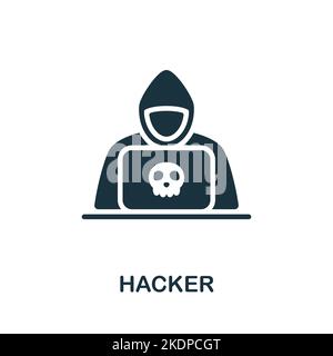Hacher-Symbol. Monochrom Simple Cyber Security-Symbol für Vorlagen, Webdesign und Infografiken Stock Vektor