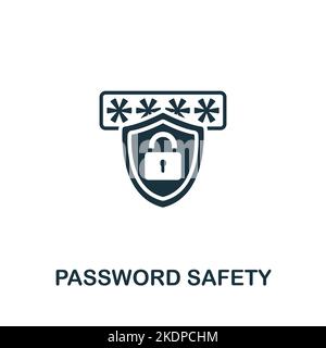 Symbol für Kennwortsicherheit. Monochrom Simple Cyber Security-Symbol für Vorlagen, Webdesign und Infografiken Stock Vektor