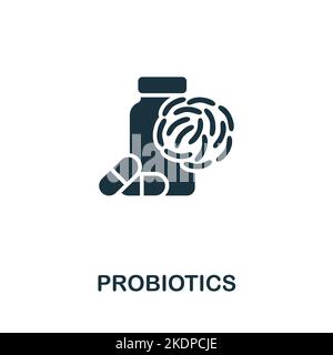 Symbol für Probiotika. Monochrom Simple Detox Diet Icon für Vorlagen, Webdesign und Infografiken Stock Vektor