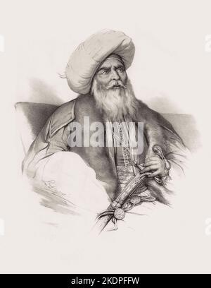 Muhammad ʿAli, auch Mehmed Ali genannt, 1769 - 1849. Pascha und Vizekönig von Ägypten, Gründer der Muhammad Ali Dynastie und genannt der Gründer des modernen Ägypten. Nach einem Porträt aus dem 19.. Jahrhundert. Stockfoto