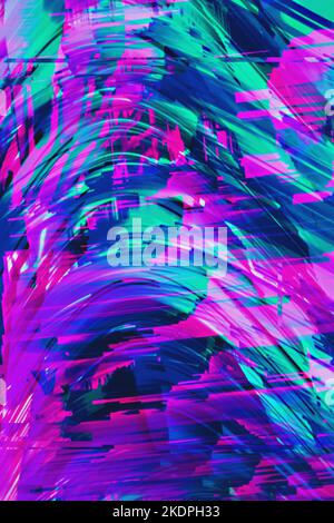 Motion Glitch Multicolored verzerrt texturierten psychedelische Hintergrund Stockfoto