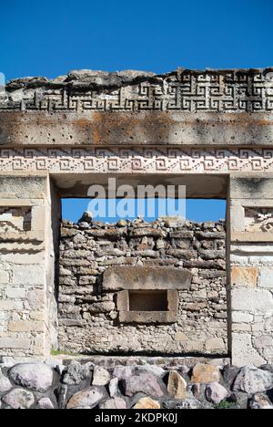 San Pablo Villa de Mitla, Oaxaca, Mexiko, 31.. Dezember 2018, Palast von Mitla, der wichtigste der Zapotekenkultur. Stockfoto