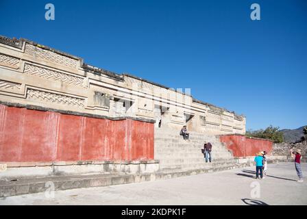 San Pablo Villa de Mitla, Oaxaca, Mexiko, 31.. Dezember 2018, Palast von Mitla, der wichtigste der Zapotekenkultur. Stockfoto