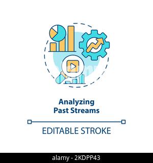 Symbol für das Konzept „Analyse vergangener Streams“ Stock Vektor