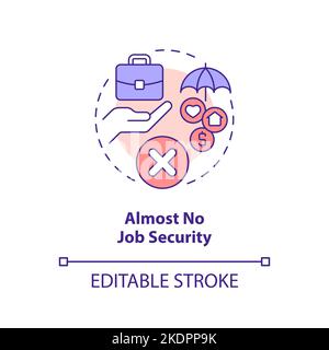 Fast kein Symbol für das Jobsicherheitskonzept Stock Vektor
